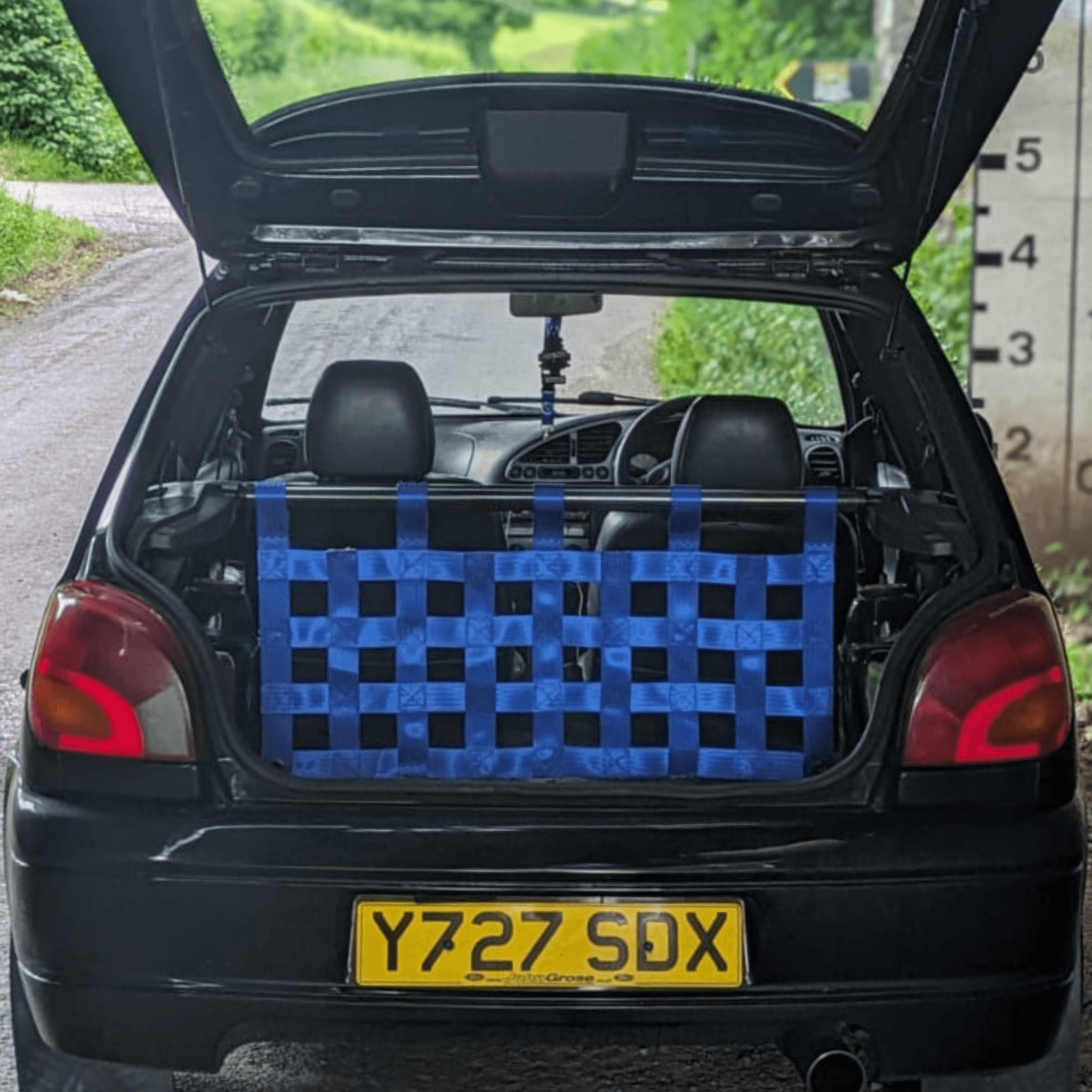 Ford Fiesta Mk4 Mk5 Zetec S Strut bar and Cargo net cargo-nets.co.uk
