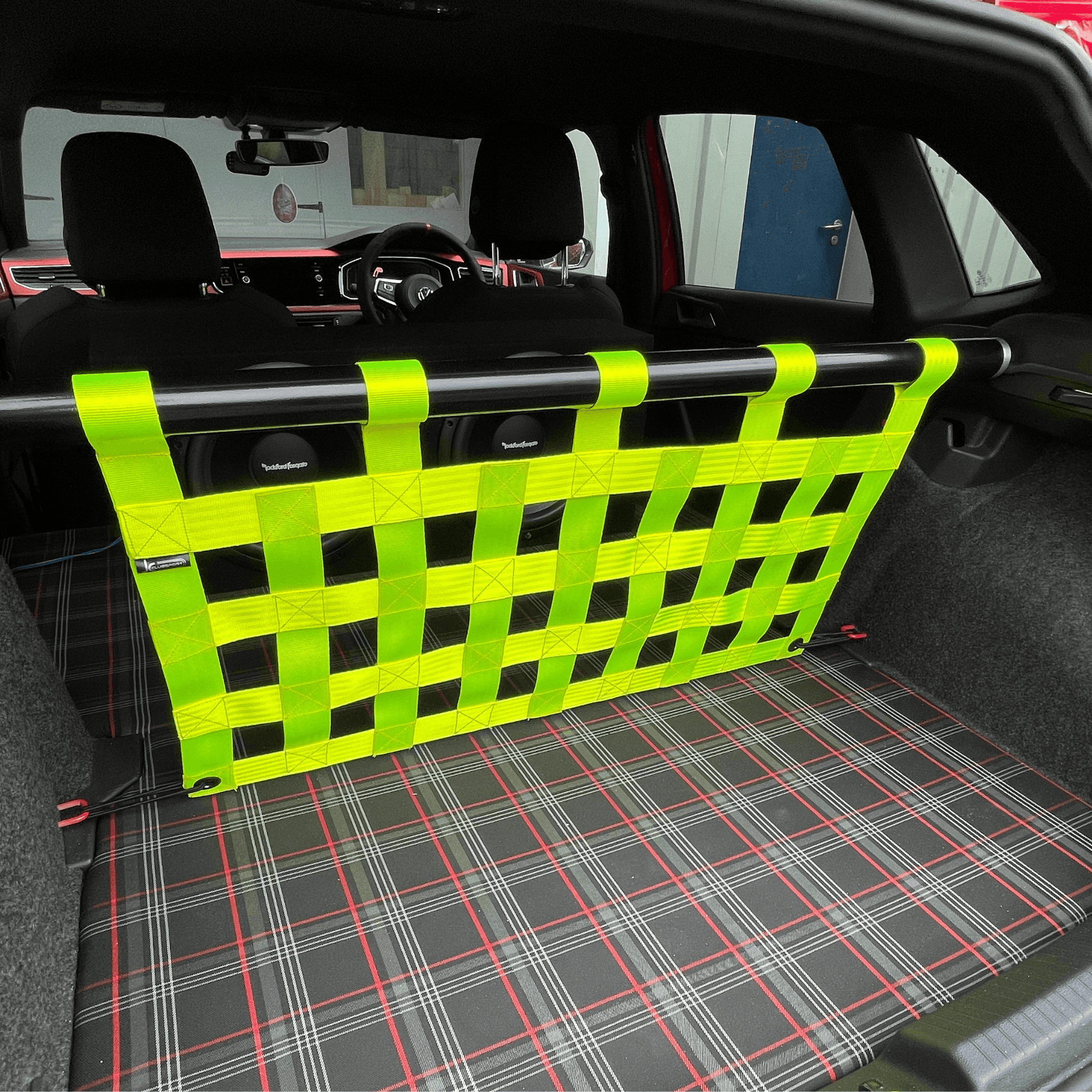 VW Polo Mk6 AW GTI Strut bar and Cargo net cargo-nets.co.uk