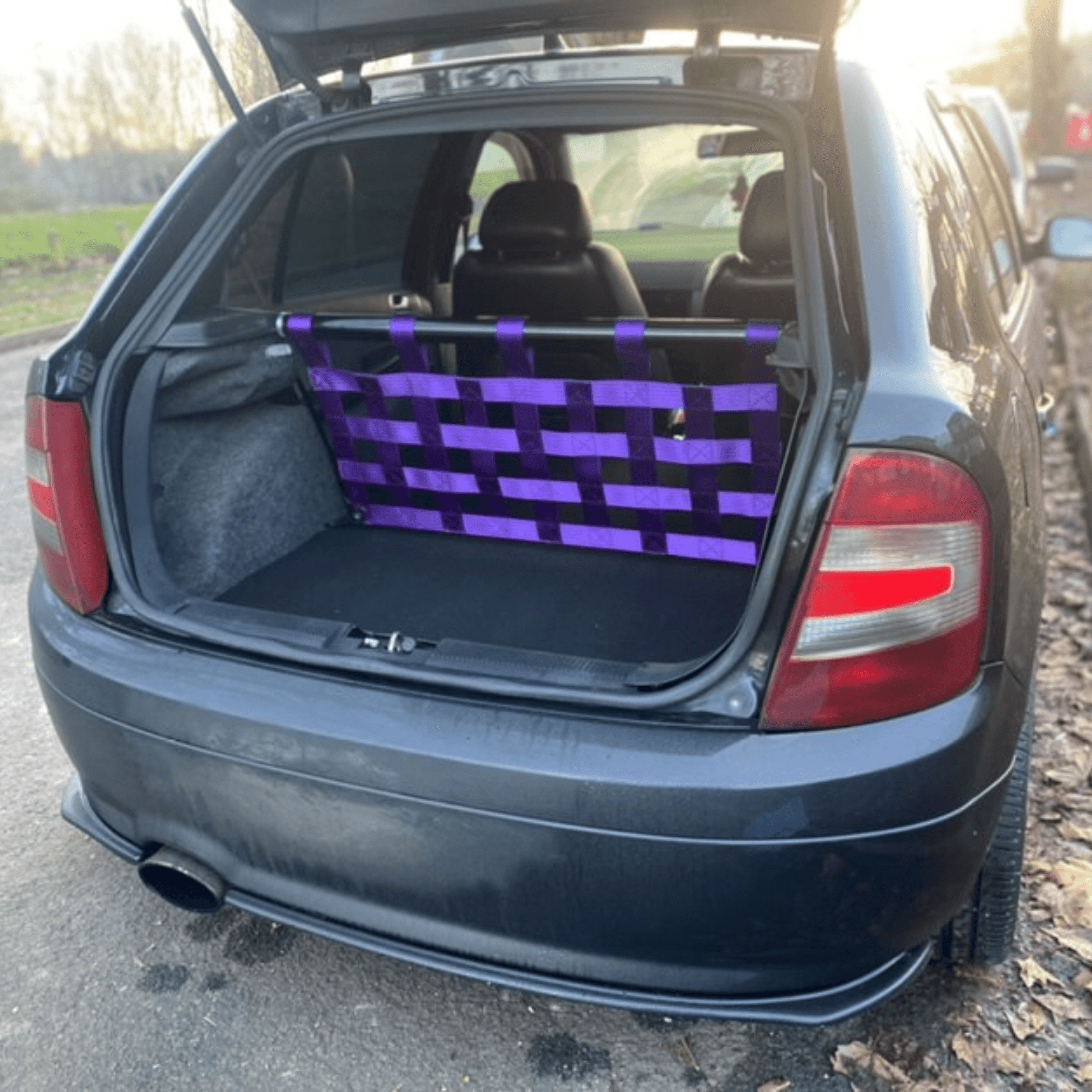 Skoda Fabia vRS Mk1 6Y Strut Bar and Cargo Net cargo-nets.co.uk