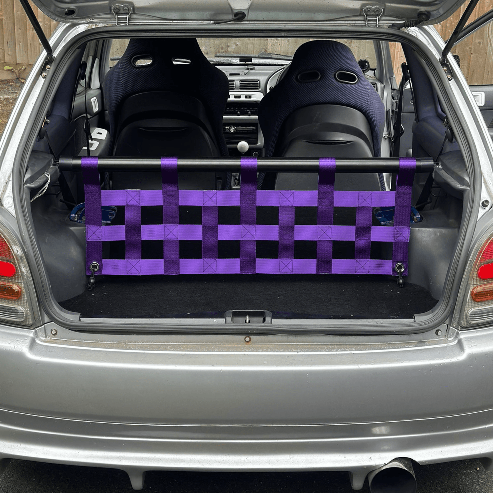 Toyota Starlet Glanza V EP91 Strut bar and Cargo net cargo-nets.co.uk