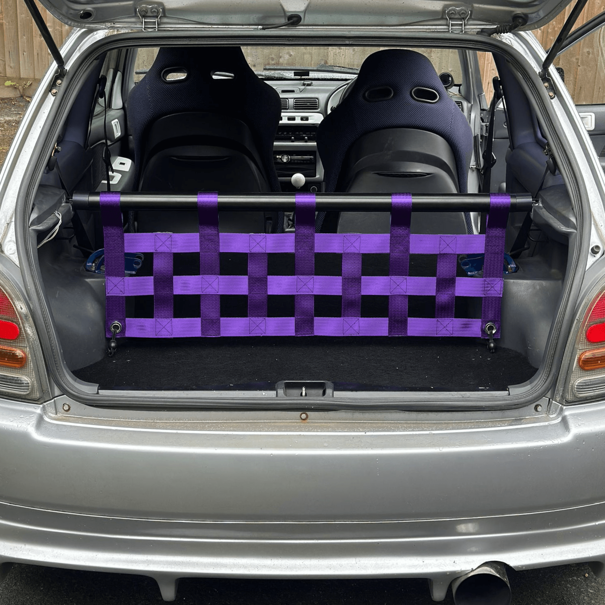 Toyota Starlet Glanza V EP91 Strut bar and Cargo net cargo-nets.co.uk