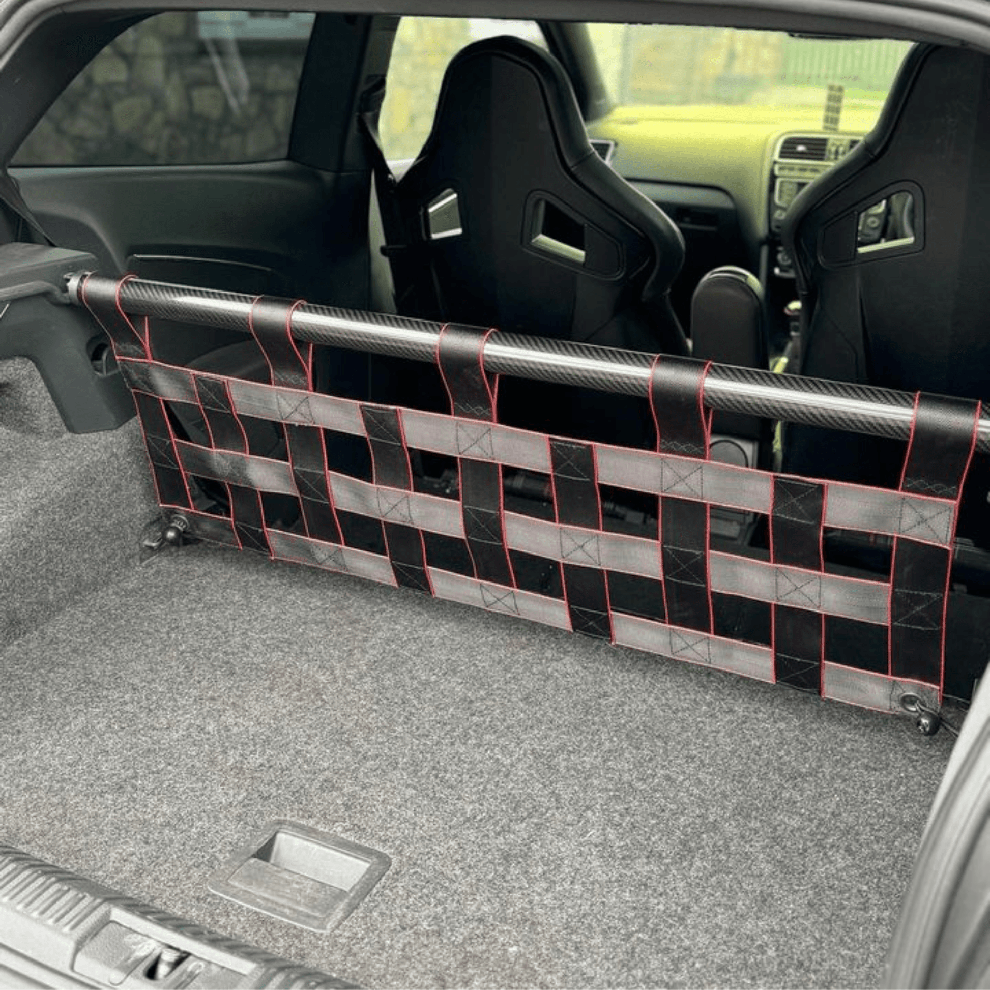 VW Polo Mk5 6C 6R GTI Strut bar and Cargo net cargo-nets.co.uk