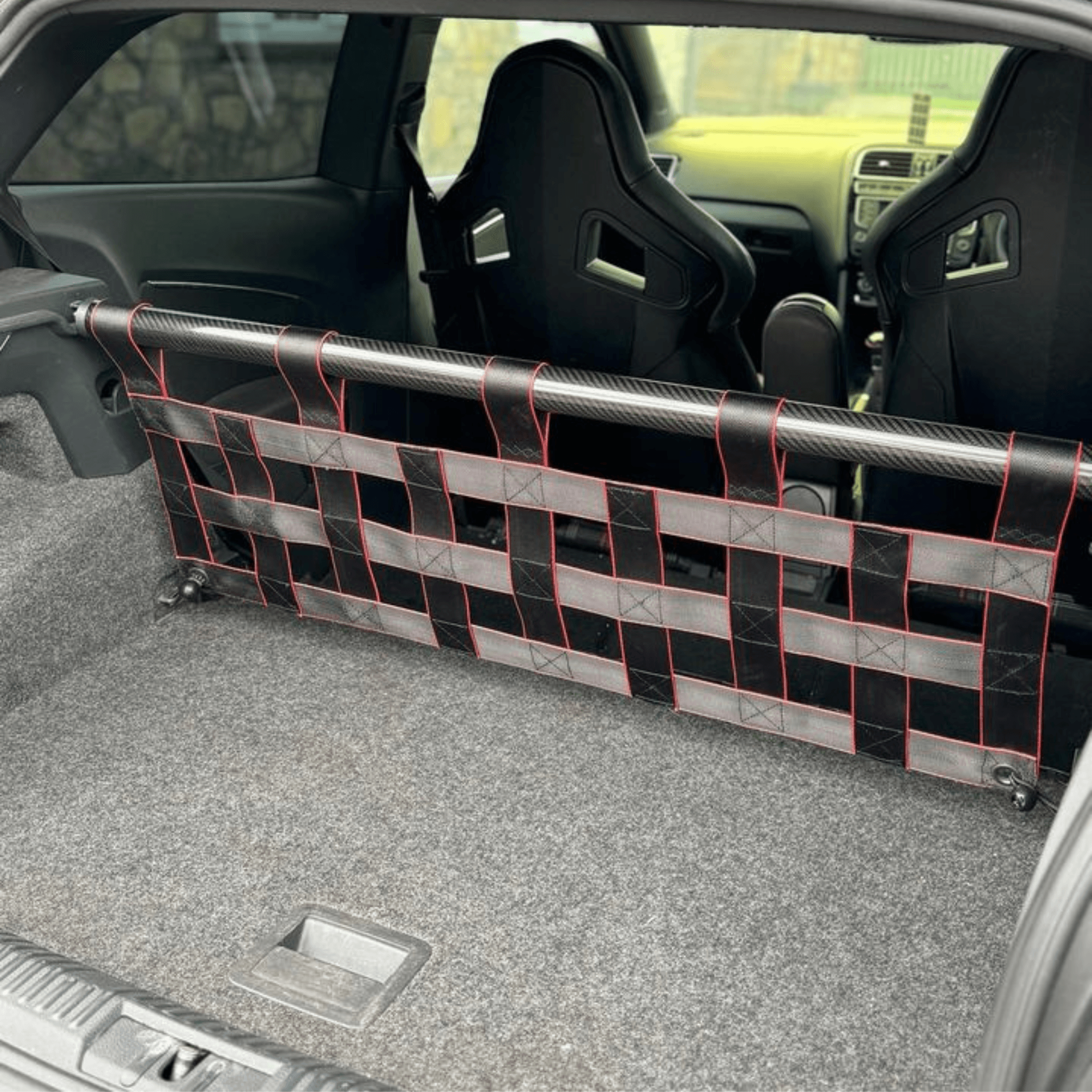 VW Polo Mk5 6C 6R GTI Strut bar and Cargo net cargo-nets.co.uk