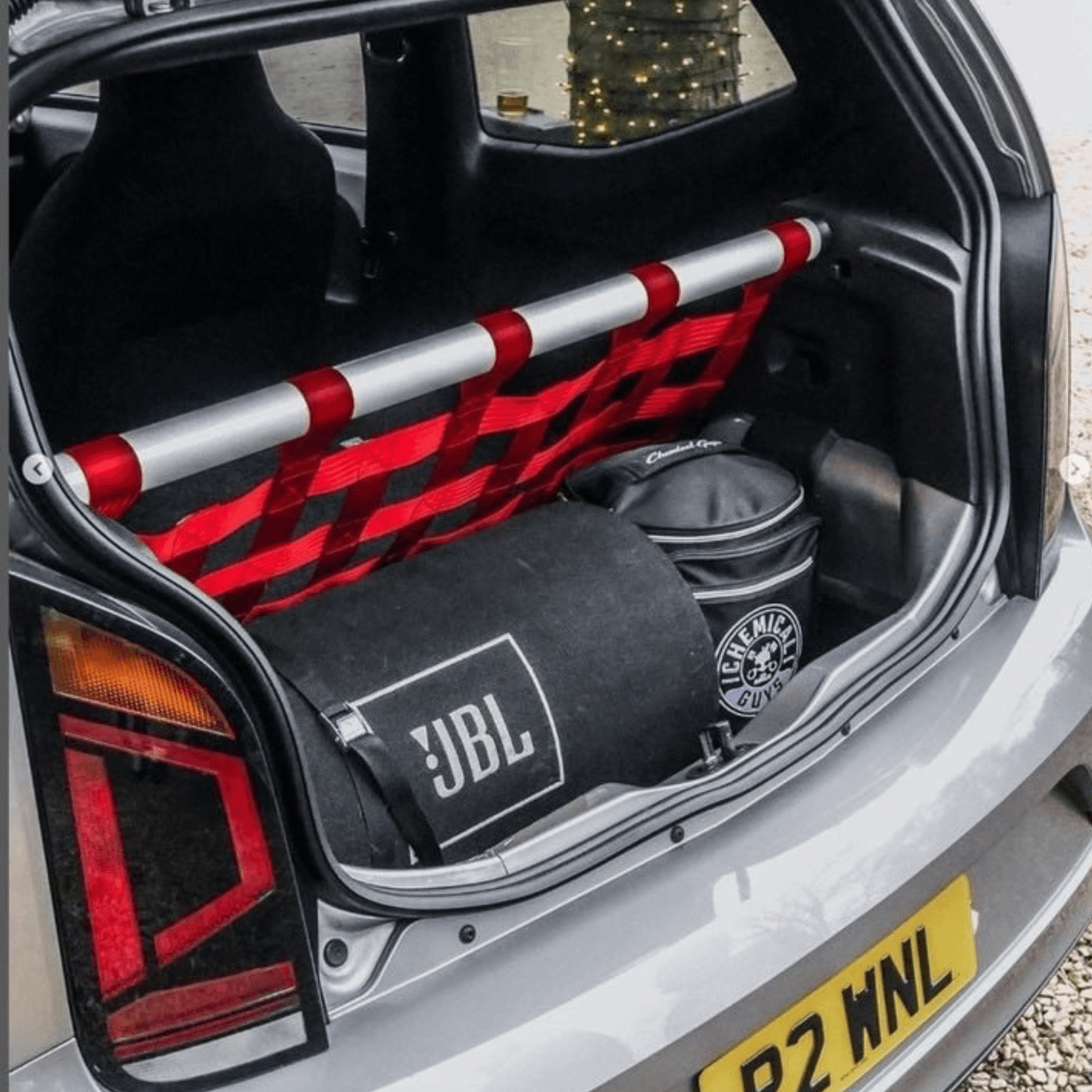 VW UP GTI Strut bar and Cargo net cargo-nets.co.uk