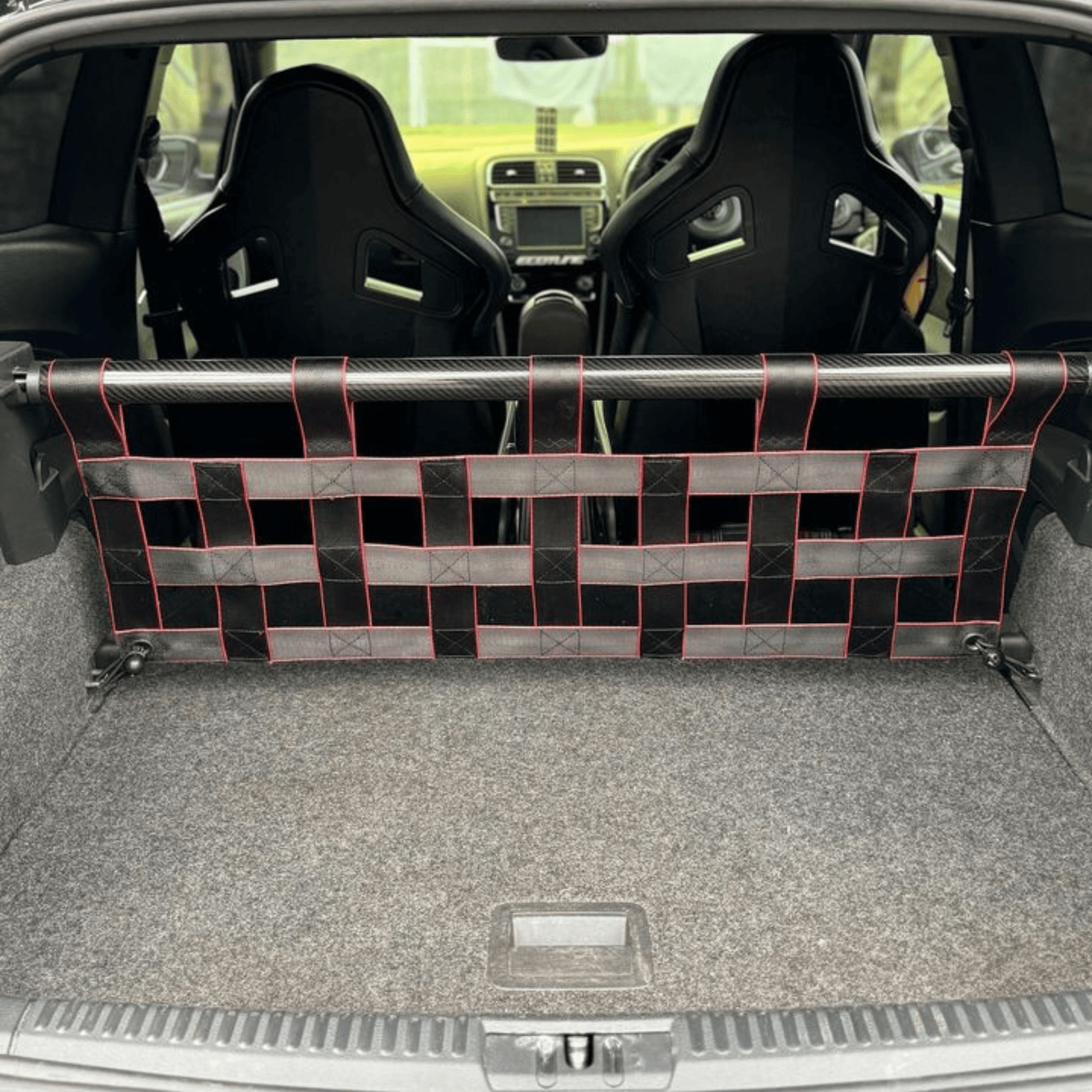 VW Polo Mk5 6C 6R GTI Strut bar and Cargo net cargo-nets.co.uk