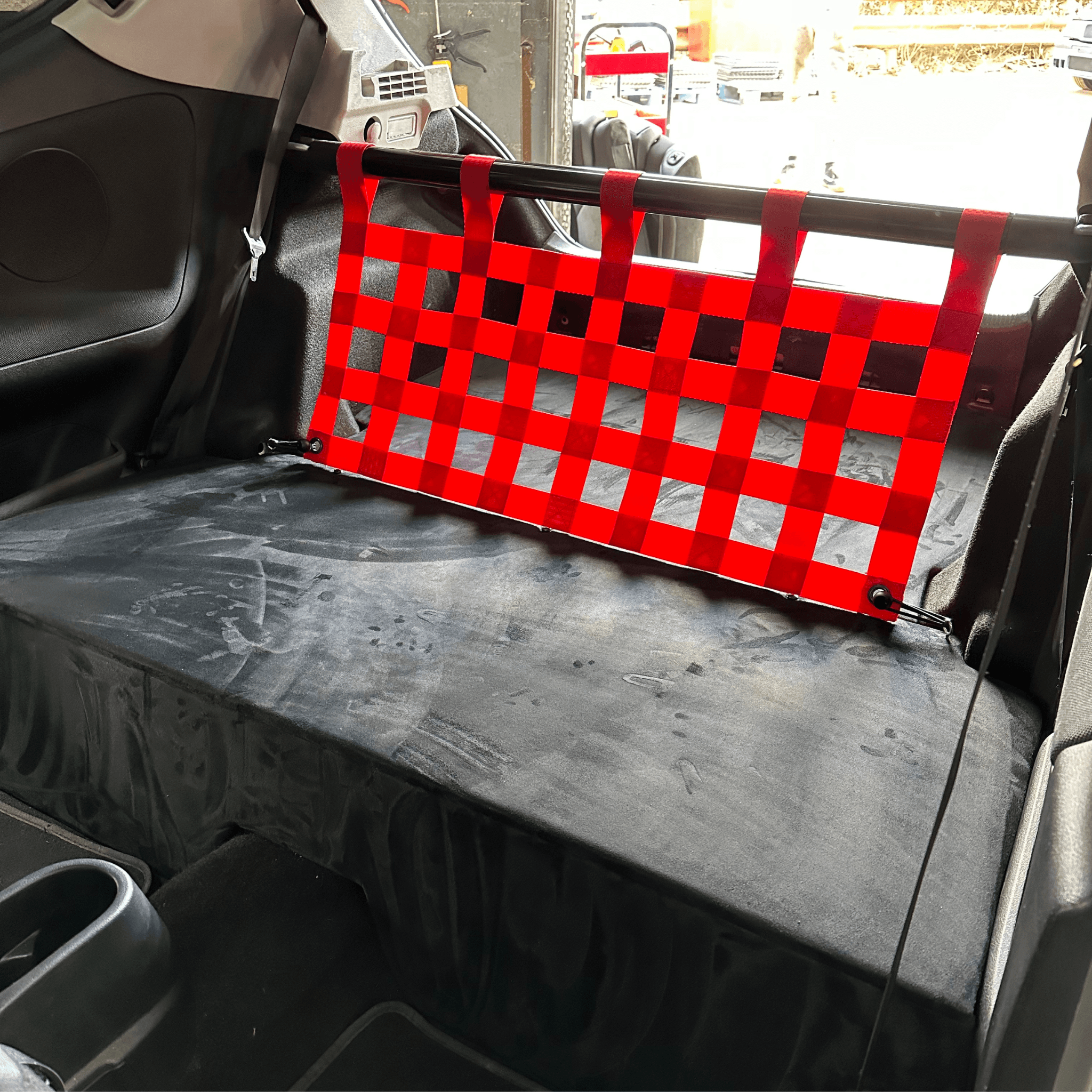 Peugeot 207 GTI Strut bar and Cargo net cargo-nets.co.uk