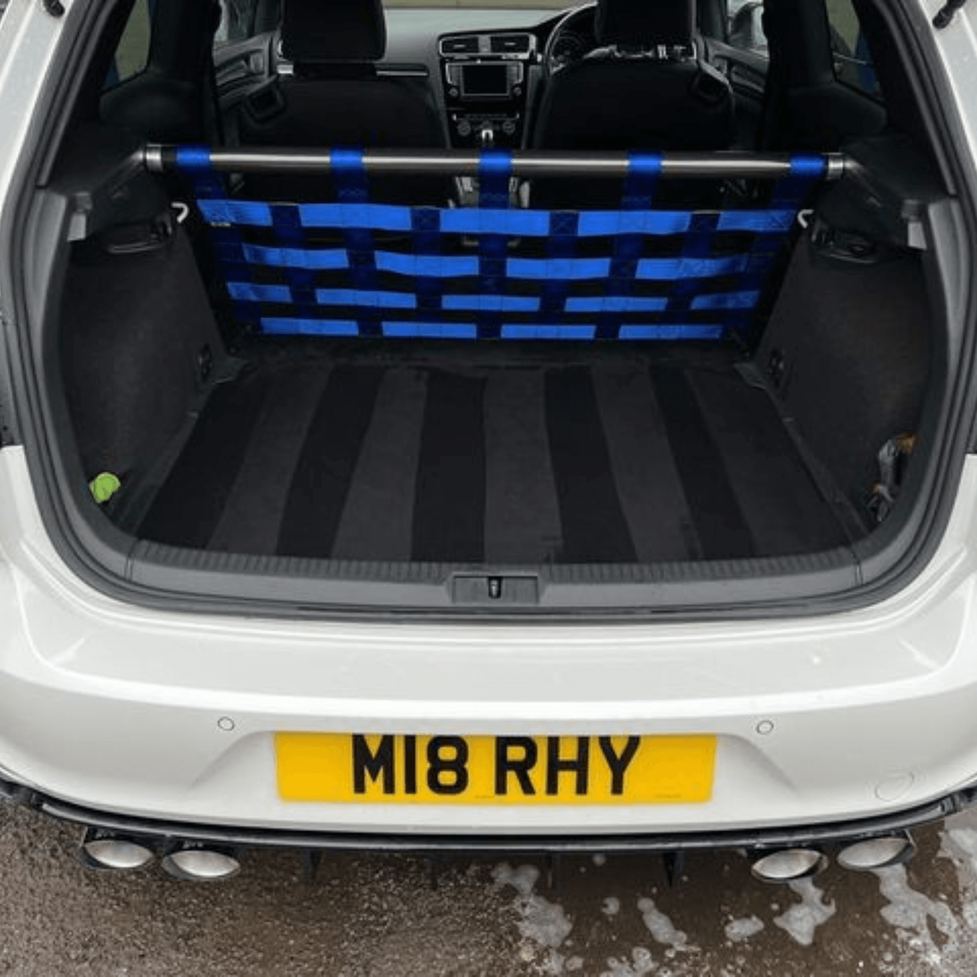VW Golf Mk7 R GTI Strut bar and Cargo net cargo-nets.co.uk