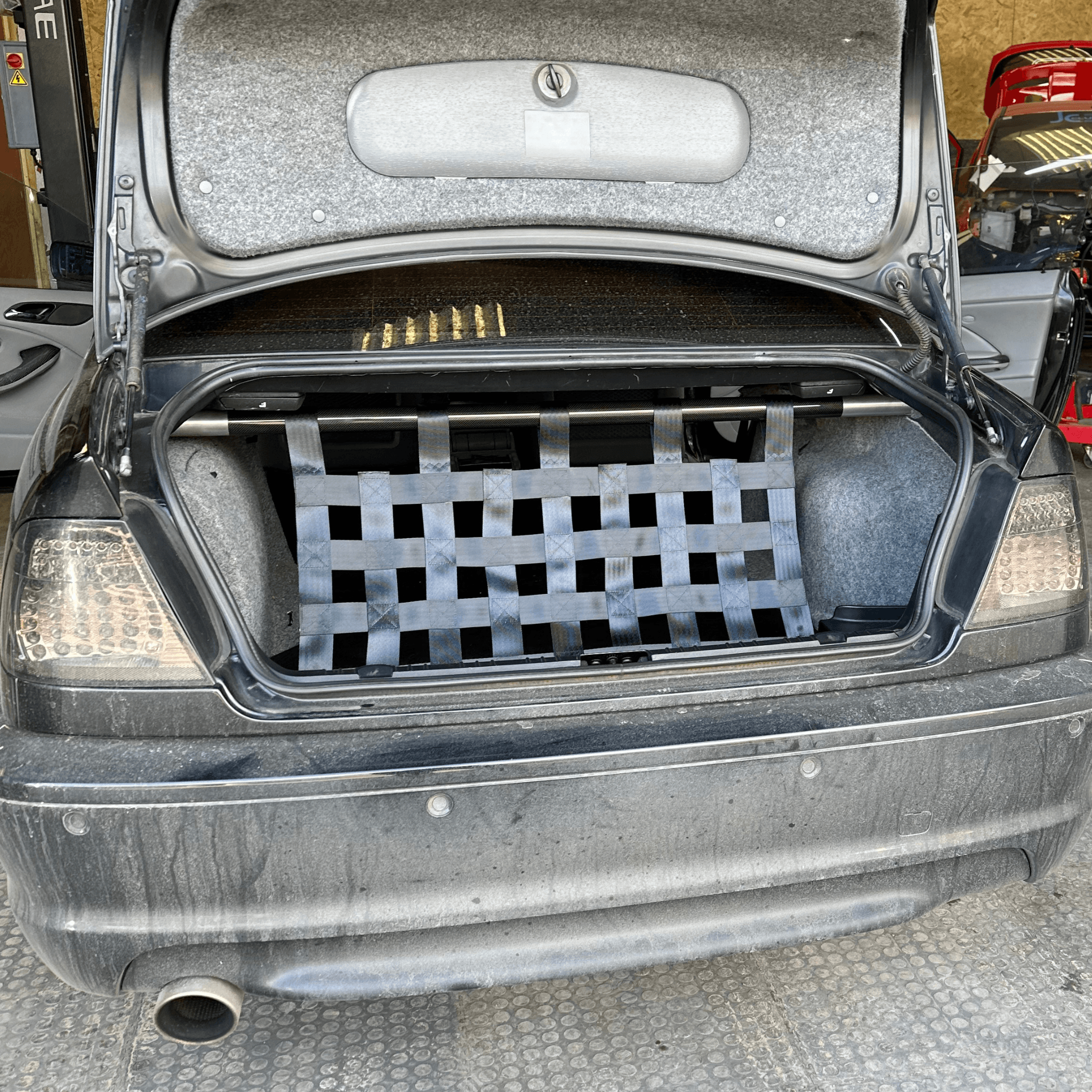BMW 3 Series E46 M3 Coupe Strut bar and Cargo net cargo-nets.co.uk