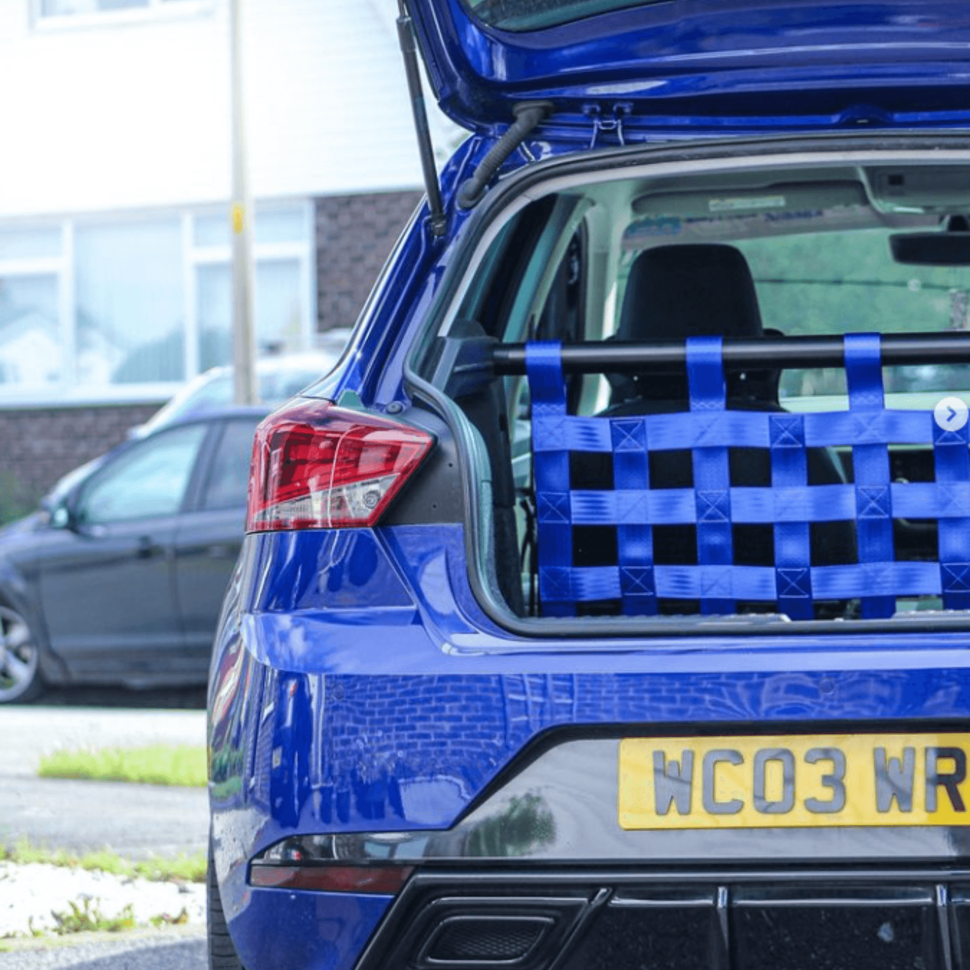 Seat Ibiza Mk5 Cupra 6F Strut bar and Cargo net cargo-nets.co.uk