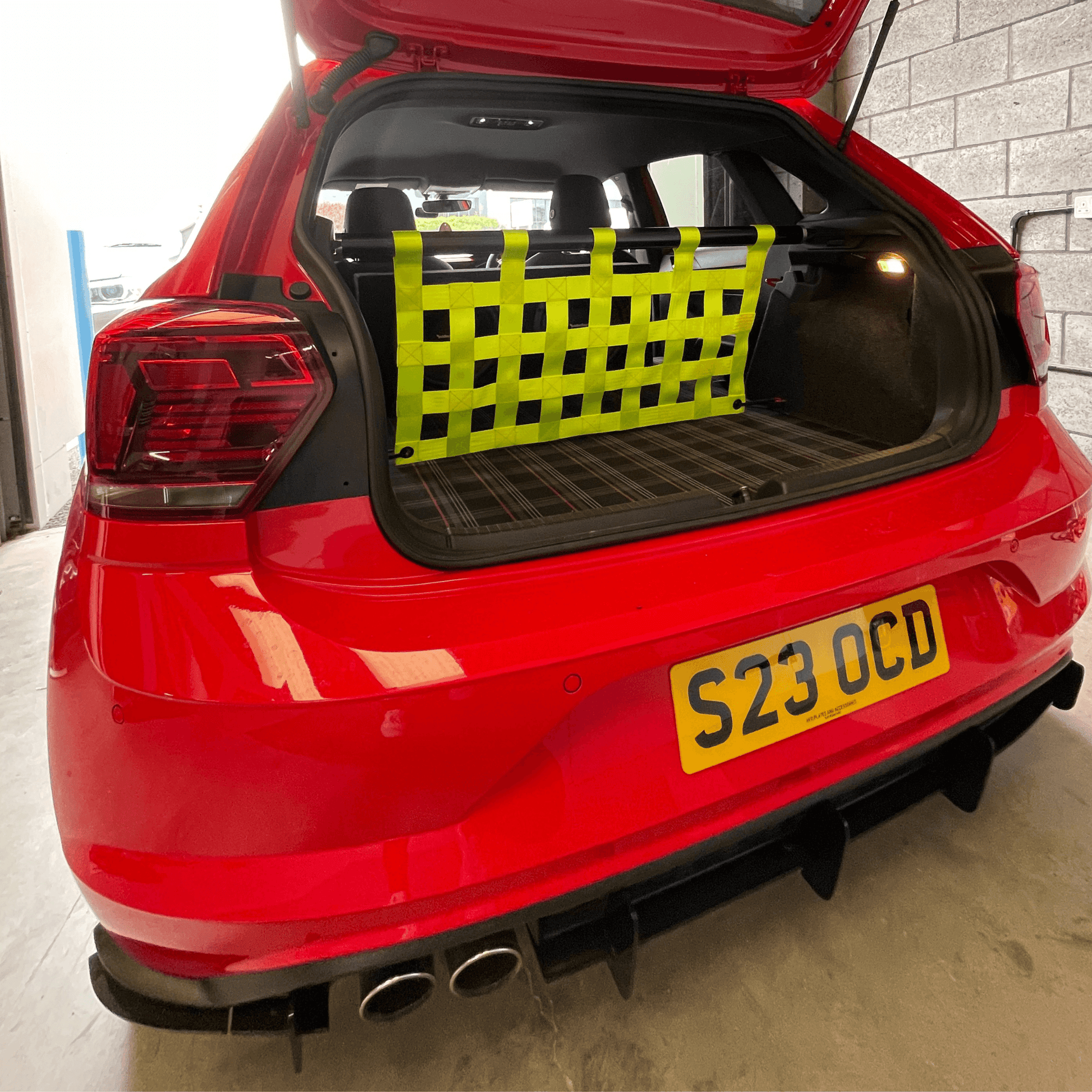 VW Polo Mk6 AW GTI Strut bar and Cargo net cargo-nets.co.uk