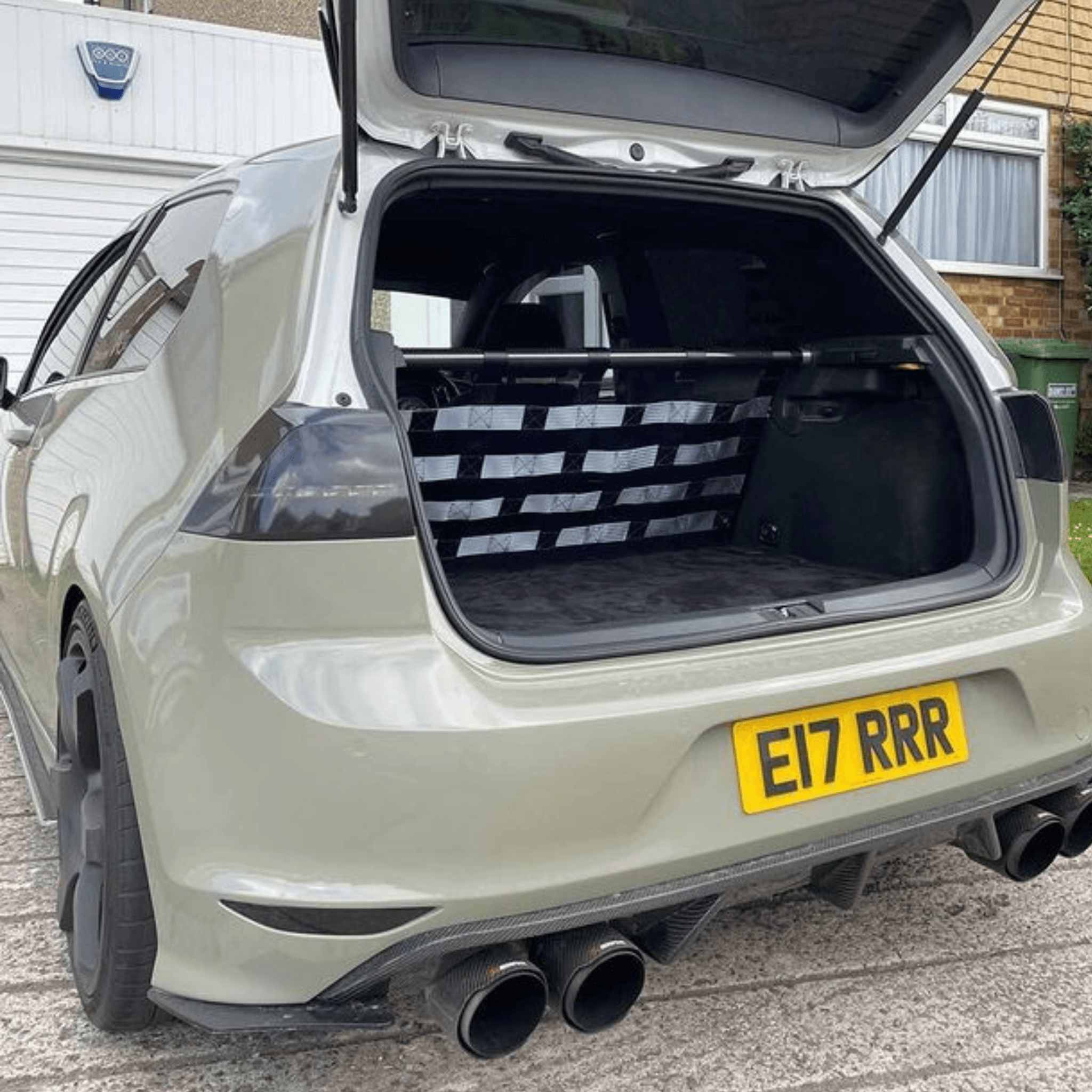 VW Golf Mk7 R GTI Strut bar and Cargo net cargo-nets.co.uk