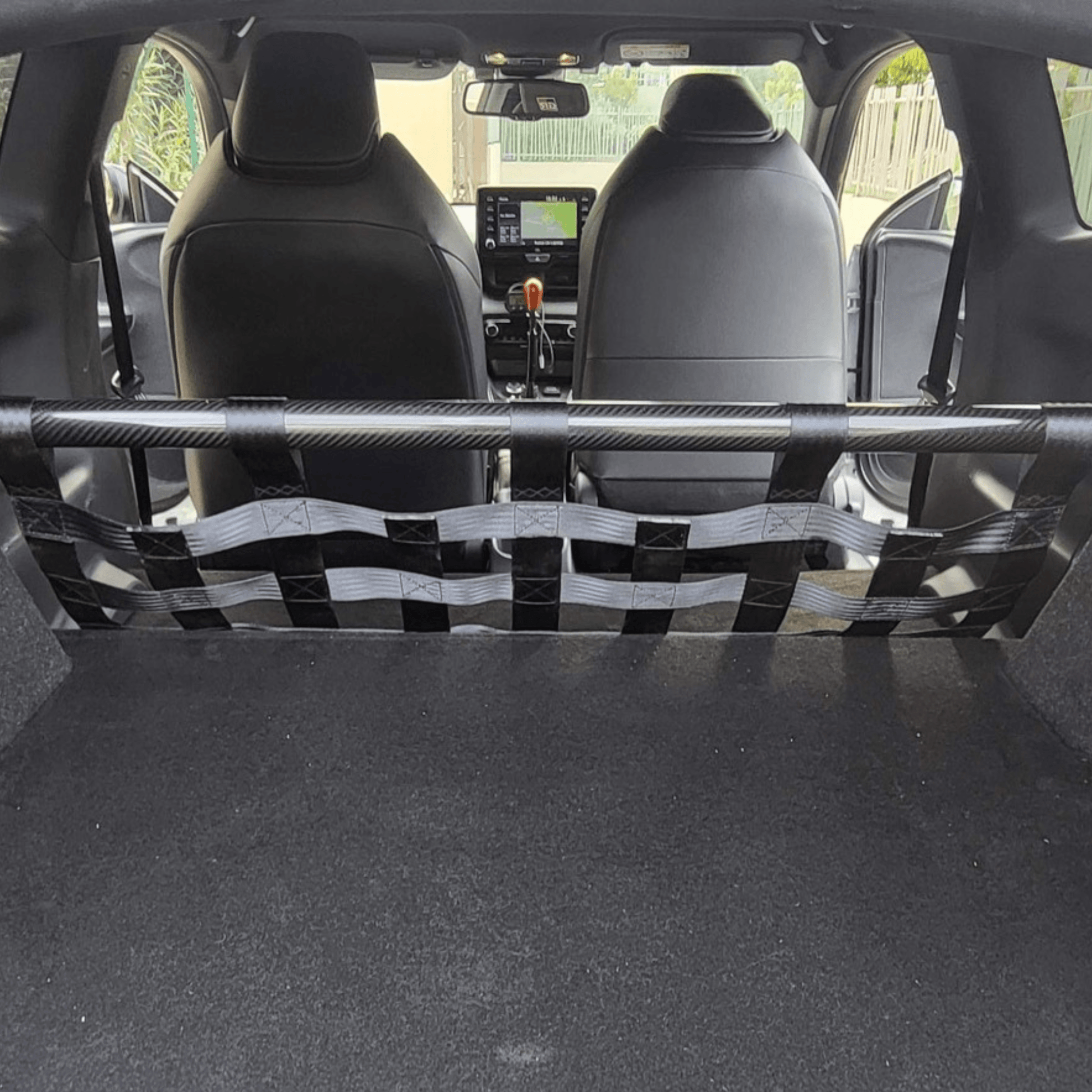 Toyota GR Yaris Strut bar and Cargo net cargo-nets.co.uk