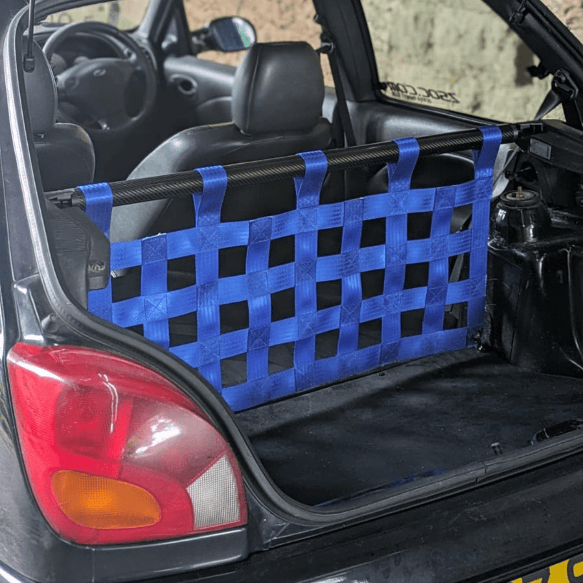 Ford Fiesta Mk4 Mk5 Zetec S Strut bar and Cargo net cargo-nets.co.uk