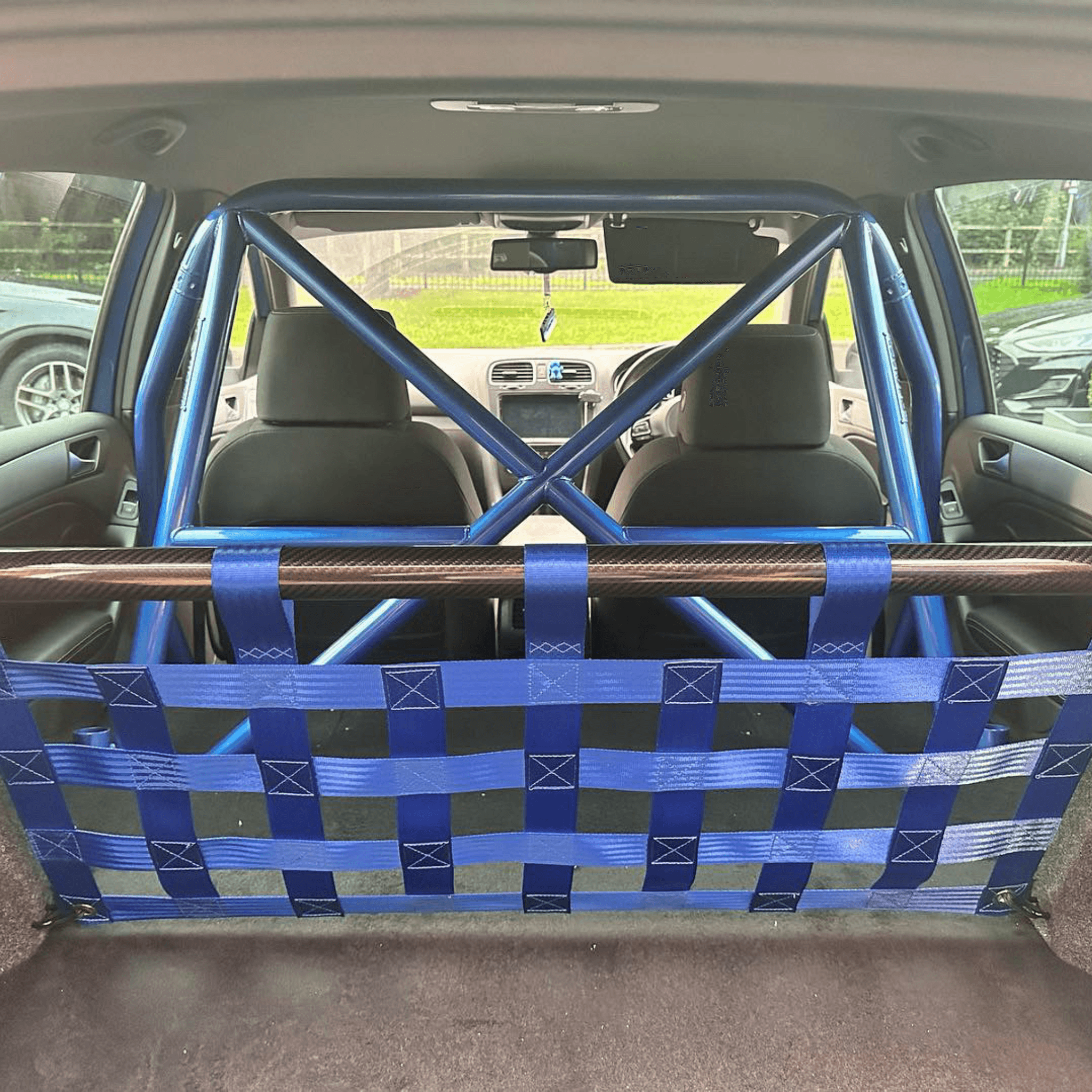 VW Golf Mk6 R GTI Strut bar and Cargo net cargo-nets.co.uk
