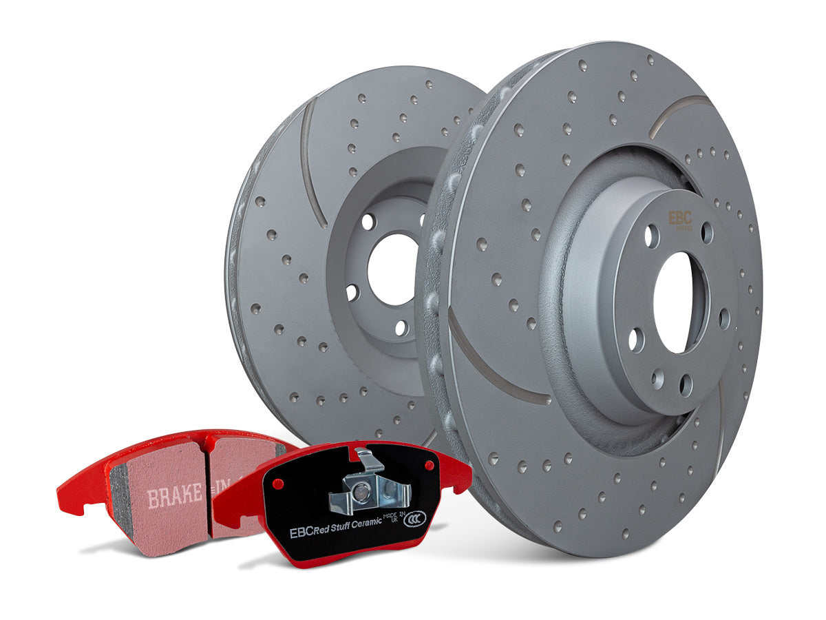 EBC Brakes Bundle  Front 380mm GD Discs with Redstuff Pads  PD12KF374