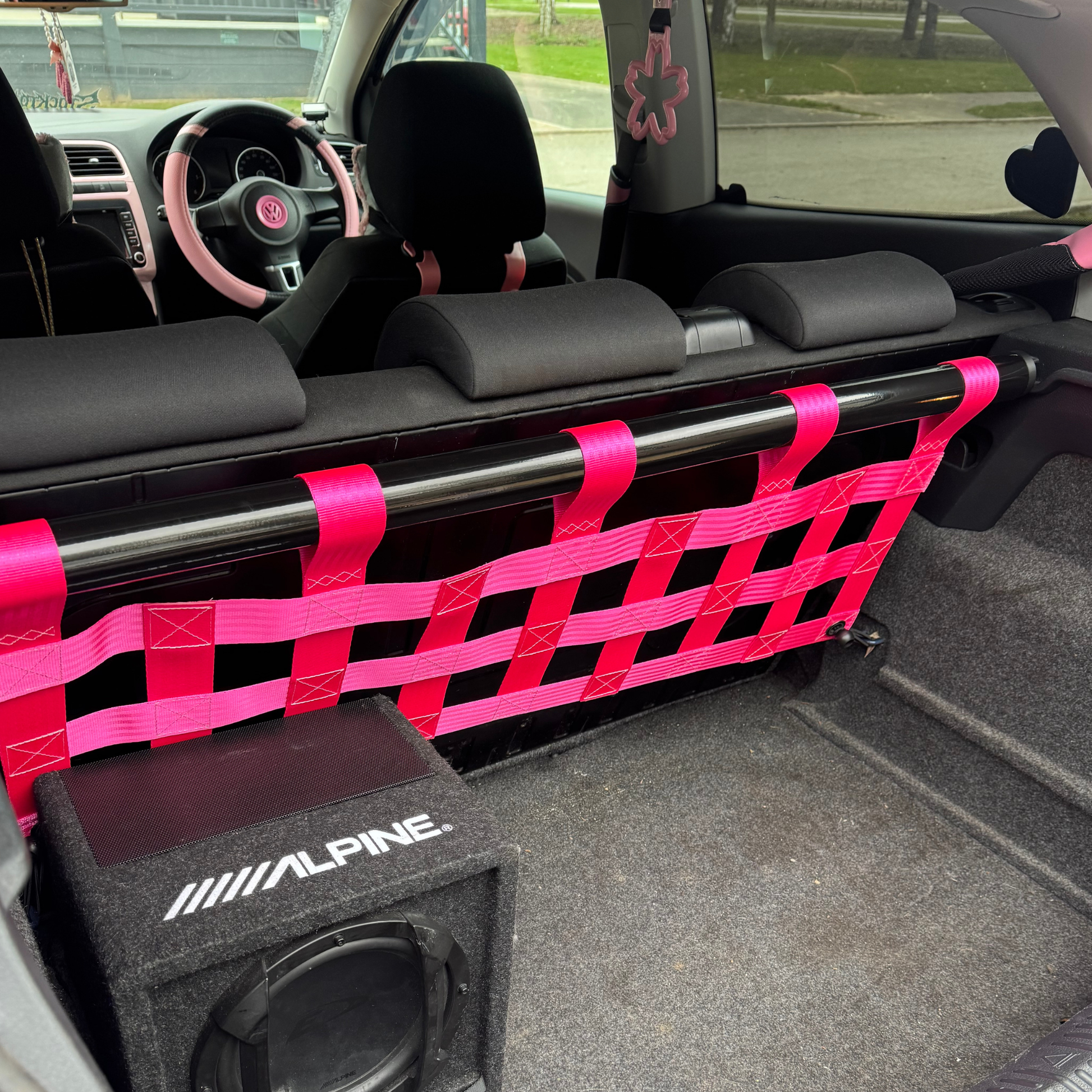 VW Polo Mk5 6C 6R GTI Strut bar and Cargo net cargo-nets.co.uk