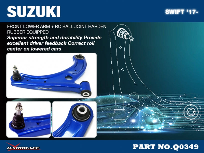 HARDRACE FRONT LOWER CONTROL ARM & ROLL CENTRE BALL JOINT HardRace