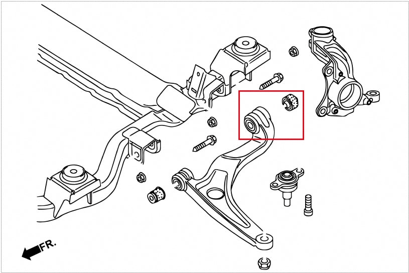 HARDRACE FRONT LOWER ARM - REAR - BUSH HardRace