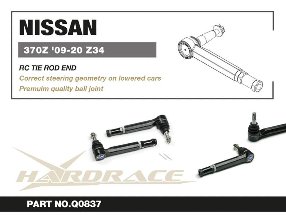 HARDRACE NISSAN 370Z Z34/INFINITI G V36/Q50/Q60 V37 RC TIE ROD END FORGED BODY 2PCS/SET HardRace