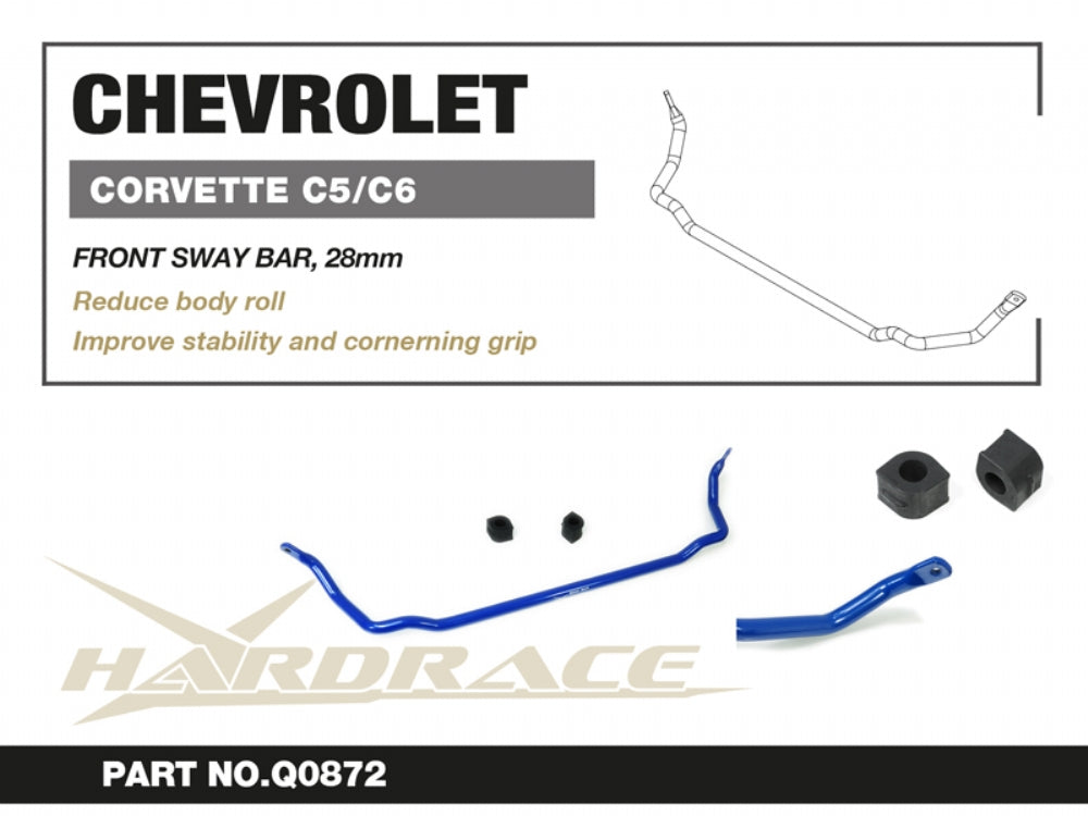 HARDRACE CHEVROLET CORVETTE C5 97-04/C6 05-13 FRONT SWAY BAR, 28mm - 3PCS/SET HardRace