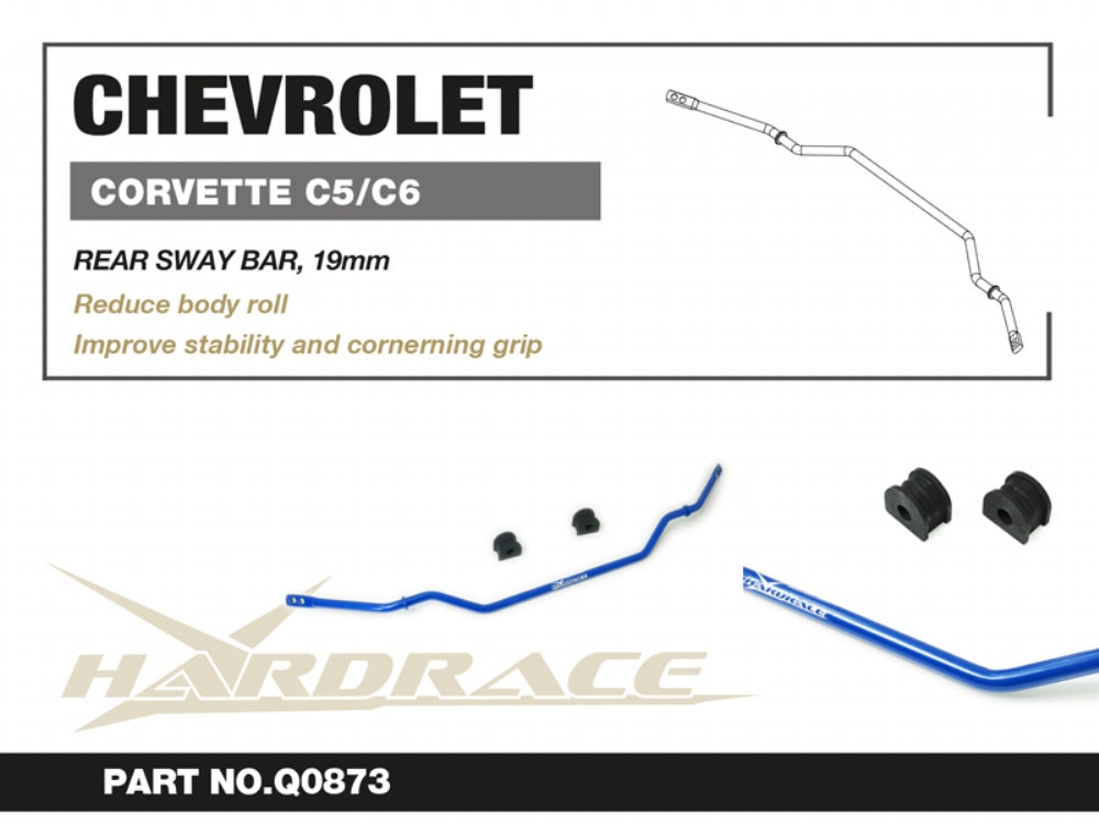 HARDRACE CHEVROLET CORVETTE C5 97-04/C6 05-13 REAR SWAY BAR, 19mm - 3PCS/SET HardRace