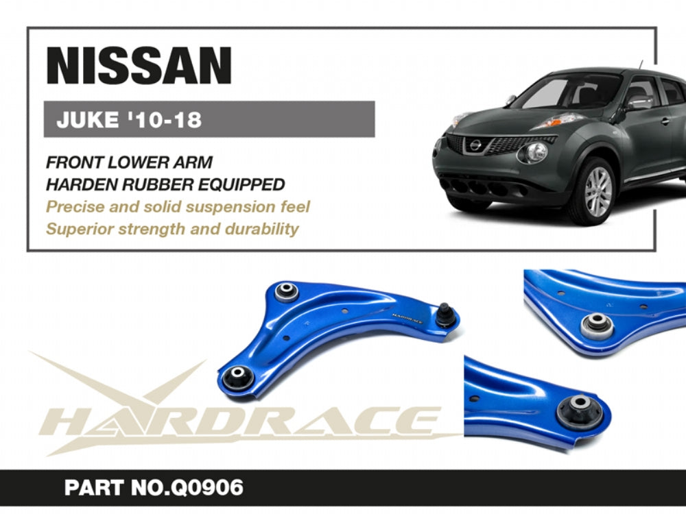 HARDRACE NISSAN JUKE 10-18 FRONT LOWER ARM (HARDEN RUBBER) 2PCS/SET HardRace