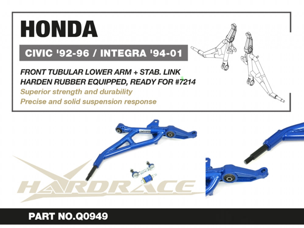 HARDRACE CIVIC INTEGRA EG/DC2 FRONT TUBULAR LOWER ARM STAB LINK RUBBER 4PC FOR #7214 HardRace