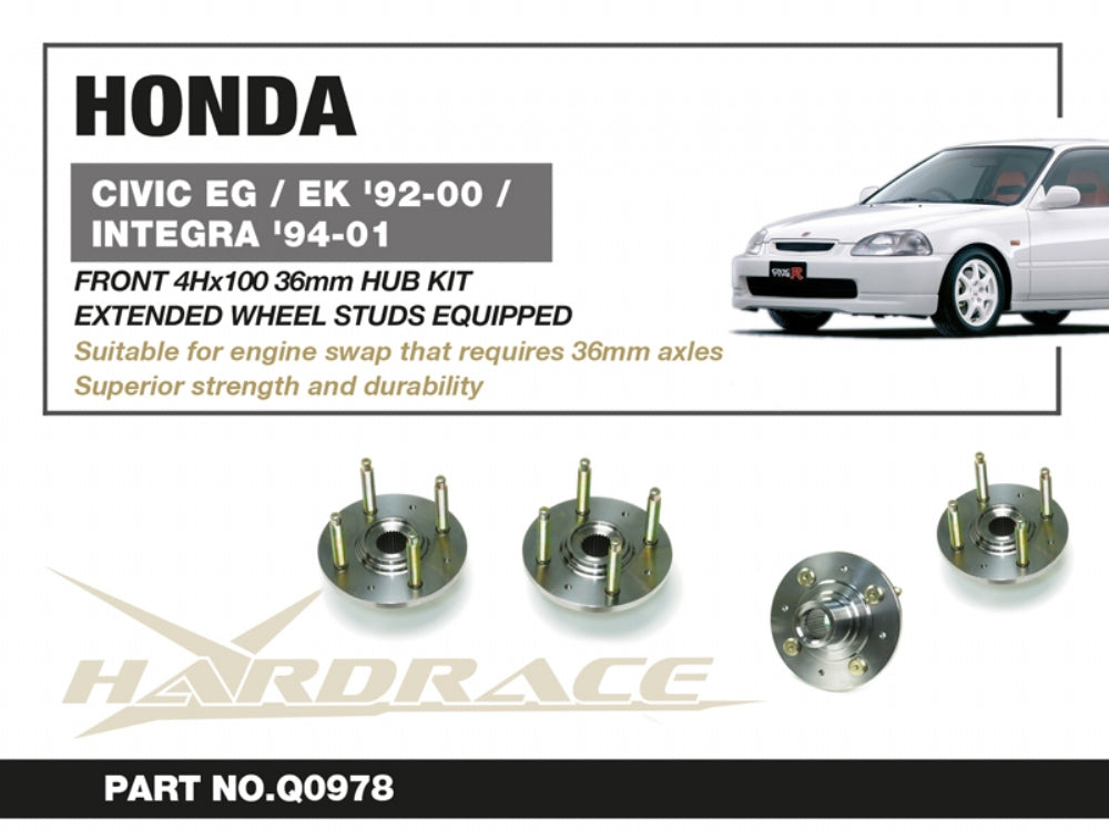 HARDRACE HONDA CIVIC/INTEGRA FRONT 4Hx100 36mm HUB KIT 2PCS/SET EXTENDED WHEEL STUDS HardRace