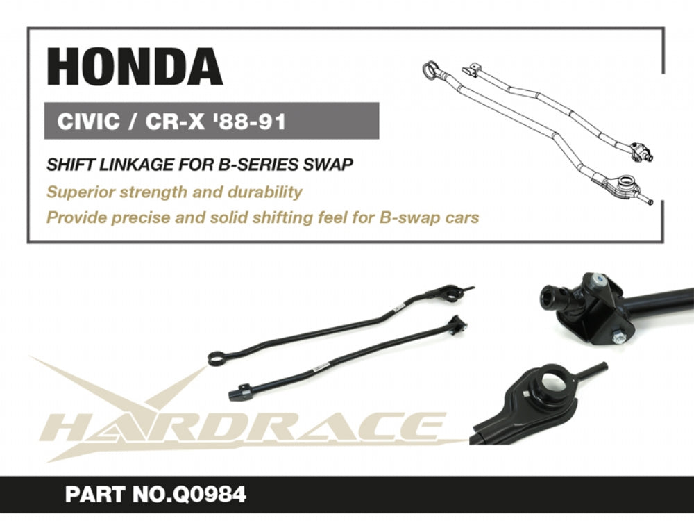 HARDRACE HONDA CIVIC/CR-X EF 87-91 SHIFT LINKAGE FOR B-SERIES SWAP - 2PCS/SET HardRace