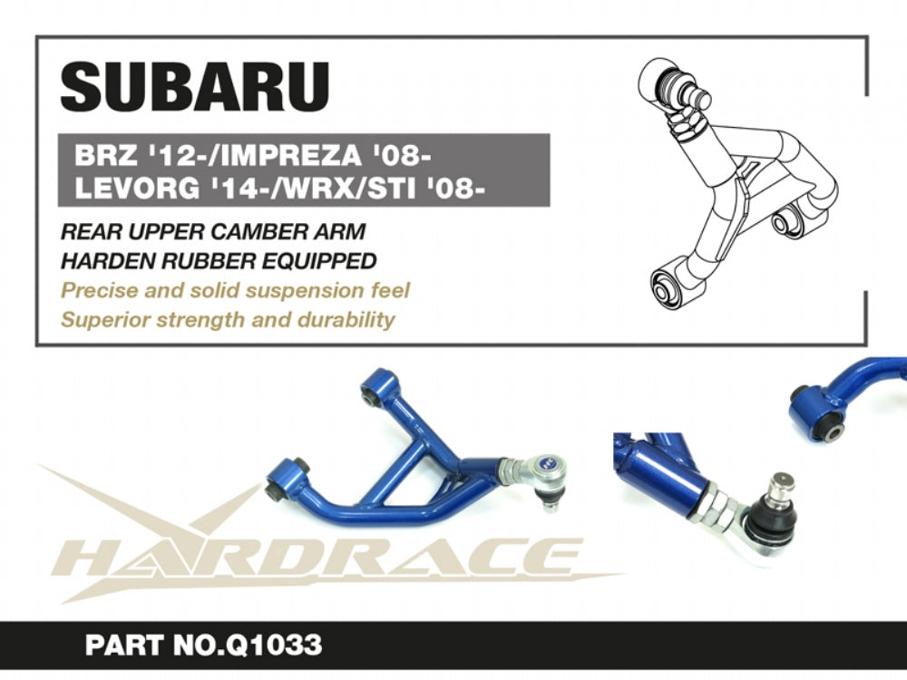 HARDRACE TOYOTA 86/SUBARU BRZ/IMPREZA/LEVORG REAR UPPER CAMBER ARM HARDEN RUBBER 2PCS/SET HardRace