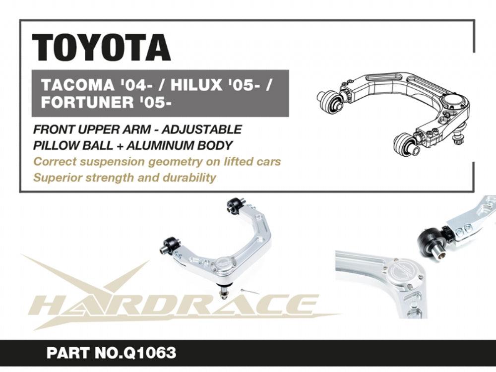 HARDRACE TACOMA HILUX FORTUNER 05+ ADJ FRONT UPPER ARM ALUMINUM BODY PILLOW BALL 2PCS/SET HardRace