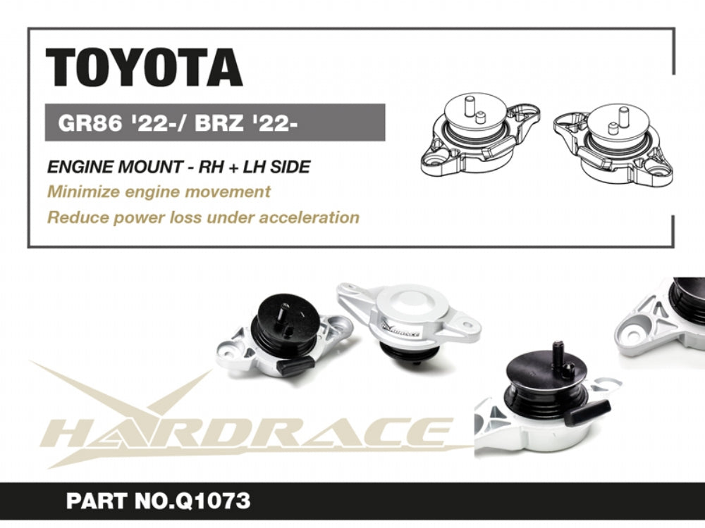 HARDRACE TOYOTA GR86 22-/SUBARU BRZ 22-/WRX 22- ENGINE MOUNTS LH+RH HARDEN RUBBER 2PCS HardRace