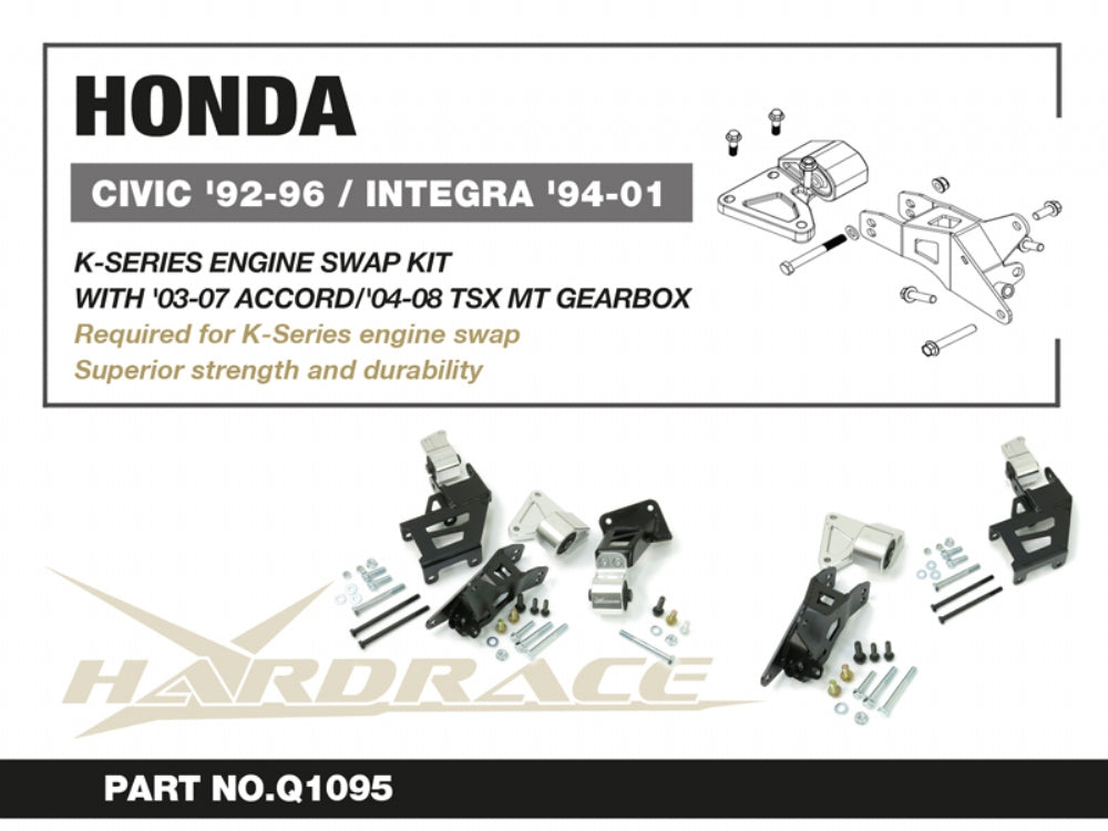 HARDRACE CIVIC INTEGRA K SWAP ENGINE & TRANSMISSION MOUNT KIT 5PCS/SET HardRace