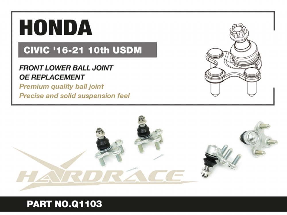 HARDRACE HONDA CIVIC 16-21 FRONT LOWER BALL JOINT 2PCS/SET OE REPLACEMENT USDM ONLY HardRace