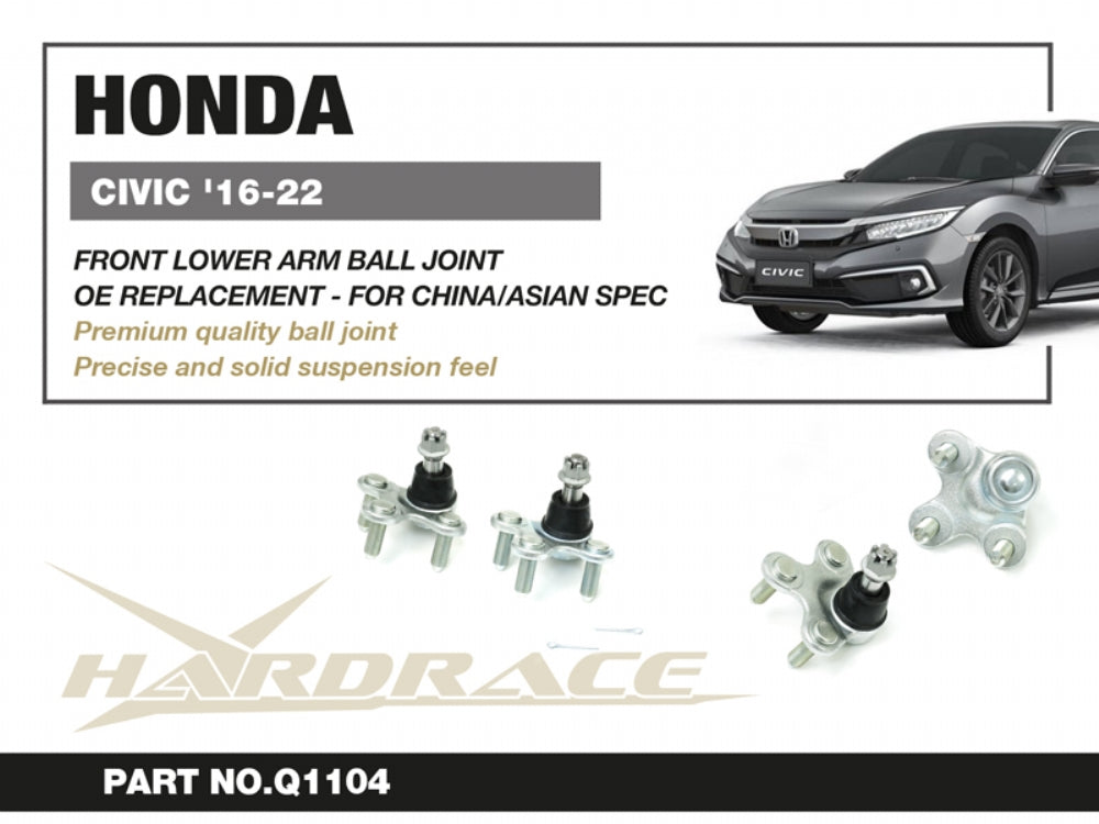 HARDRACE HONDA CIVIC FK 16-22 FRONT LOWER BALL JOINT 2PCS/SET OE REPLACEMENT CHINA ONLY HardRace