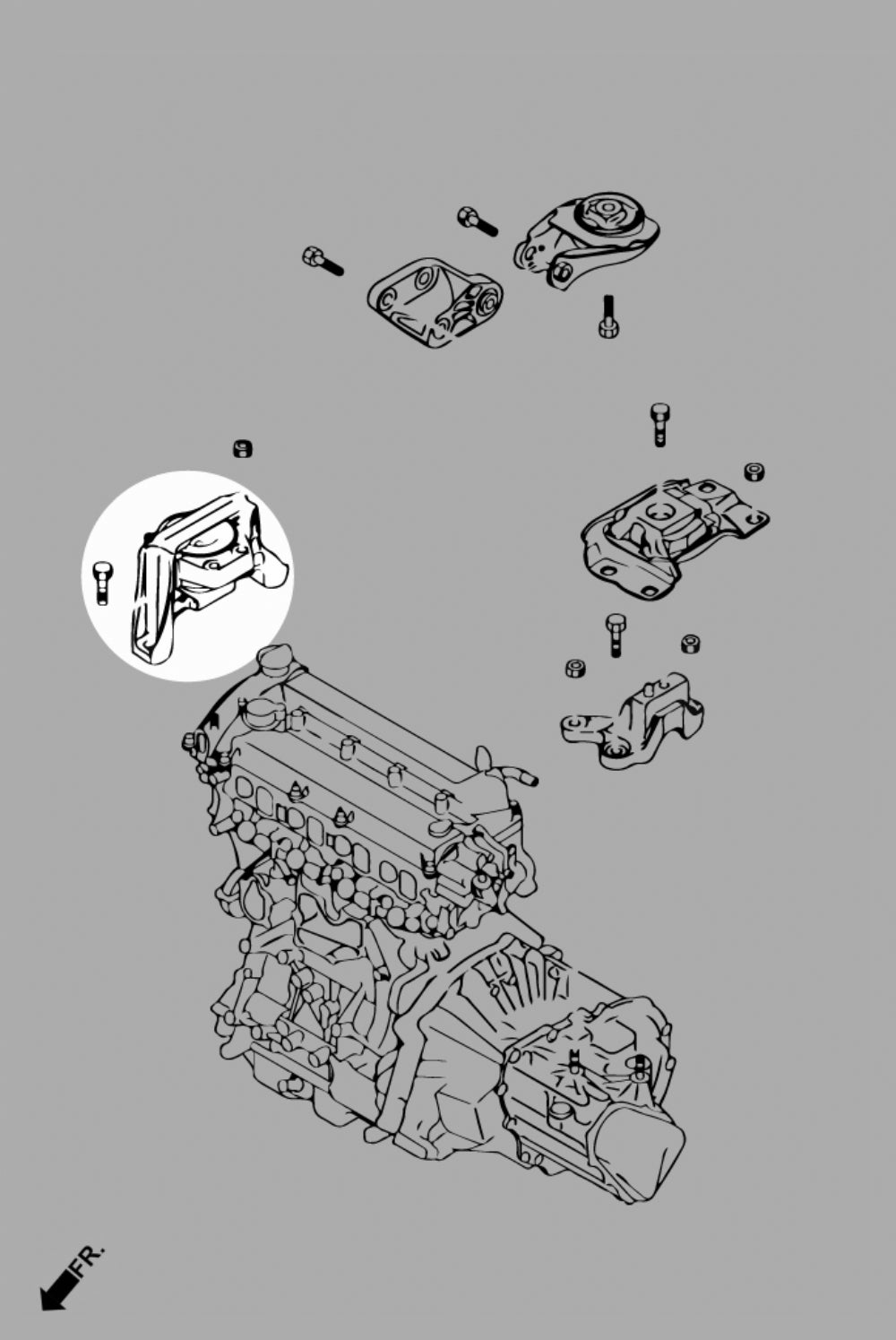 HARDRACE ENGINE MOUNT - RIGHT HardRace