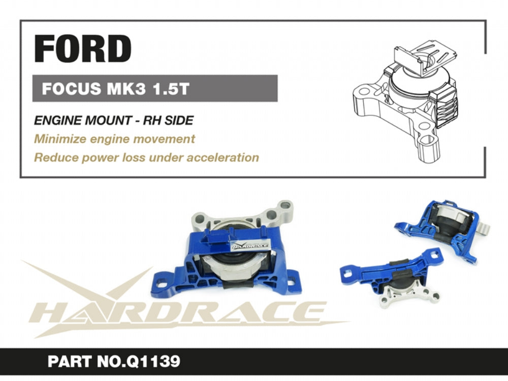 HARDRACE FORD FOCUS MK3/KUGA MK2 15T/16T AT/MT ENGINE MOUNT-RIGHT SIDE HARDEN RUBBER 1PCS HardRace