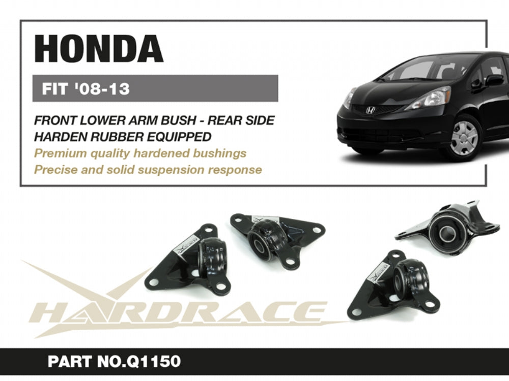 HARDRACE HONDA FIT GE 08-13 FRONT LOWER ARM BUSHING, REAR (HARDEN RUBBER) - 2PCS/SET HardRace