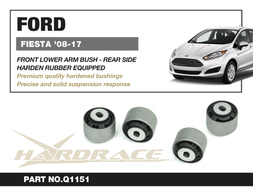 HARDRACE FORD FIESTA MK7 MAZDA 2 08-17 FRONT LOWER ARM BUSHING REAR HARDEN RUBBER 2PCS HardRace