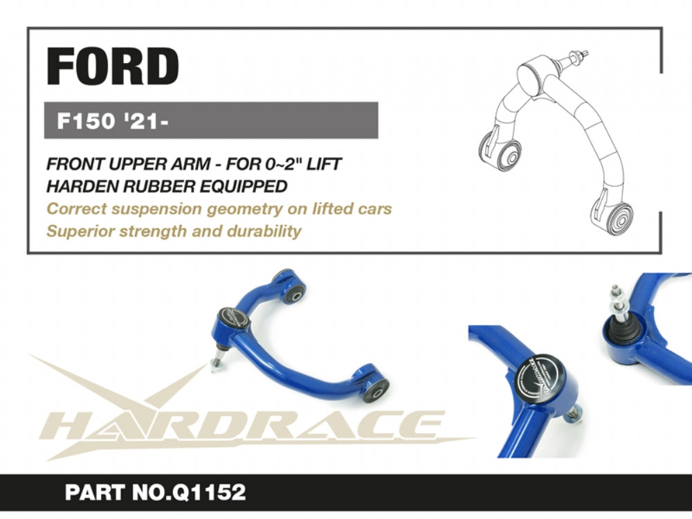 HARDRACE FORD F150 21- FRONT UPPER ARM- LIFT 02 INCHES (HARDENED RUBBER) - 2PCS/SET HardRace