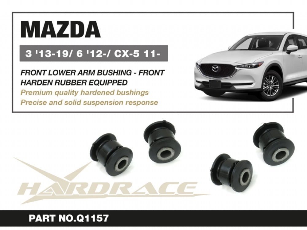HARDRACE MAZDA 3 13-19/6 12-/CX-5 11+ FRONT LOWER ARM BUSHING FRONT HARDEN RUBBER 2PCS HardRace