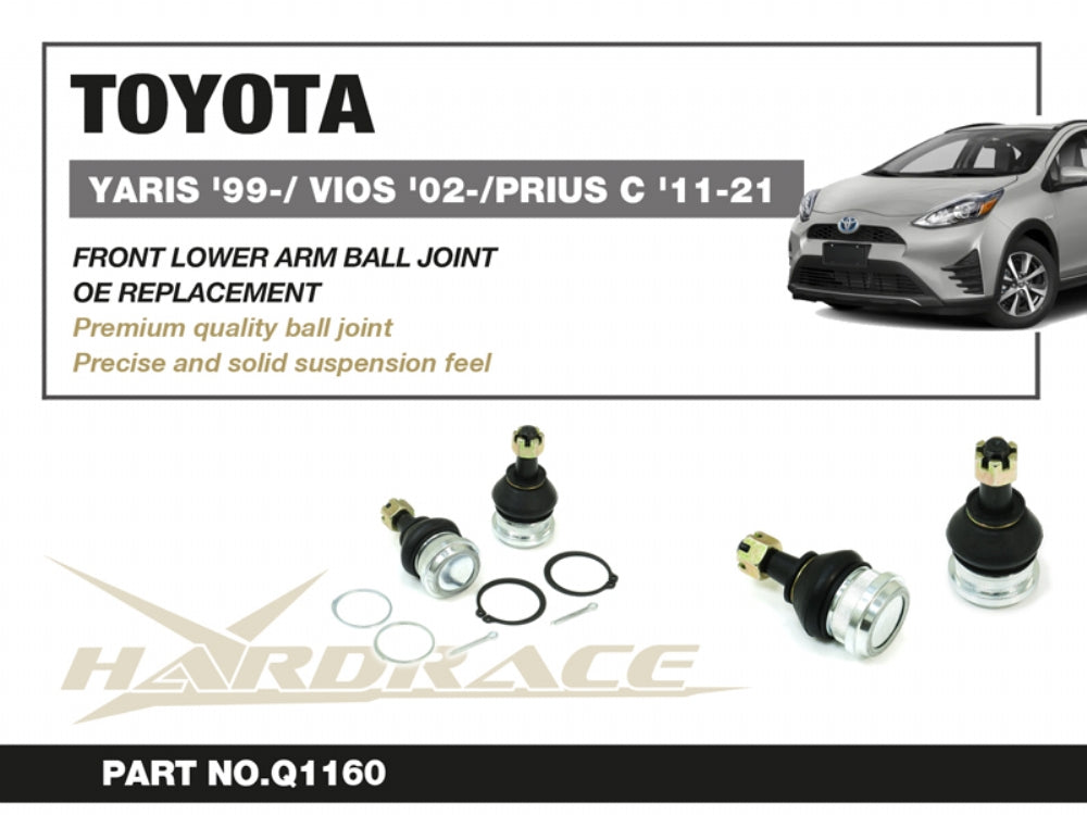 HARDRACE TOYOTA YARIS/VIOS 02+/ FRONT LOWER ARM BALL JOINT OE REPLACEMENT 2PCS/SET HardRace