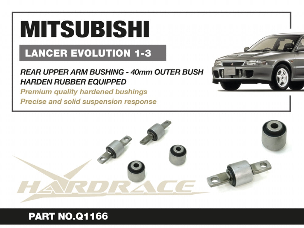 HARDRACE MITSUBISHI LANCER EVO 1-3 REAR UPPER ARM BUSHING 40mm OUTER HARD RUBBER 4PCS/SET HardRace