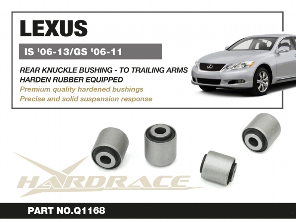 HARDRACE LEXUS IS 06-13/GS 06-11 REAR KNUCKLE BUSHING TO TRAILING ARMS HARDEN RUBBER 2PCS HardRace