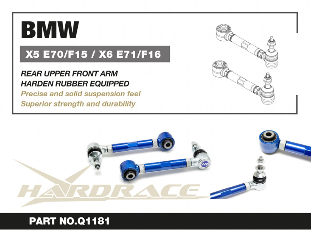 HARDRACE BMW X5 E70/F15 / X6 E71/F16F REAR UPPER FRONT ARM (HARDEN RUBBER) - 2PCS/SET HardRace