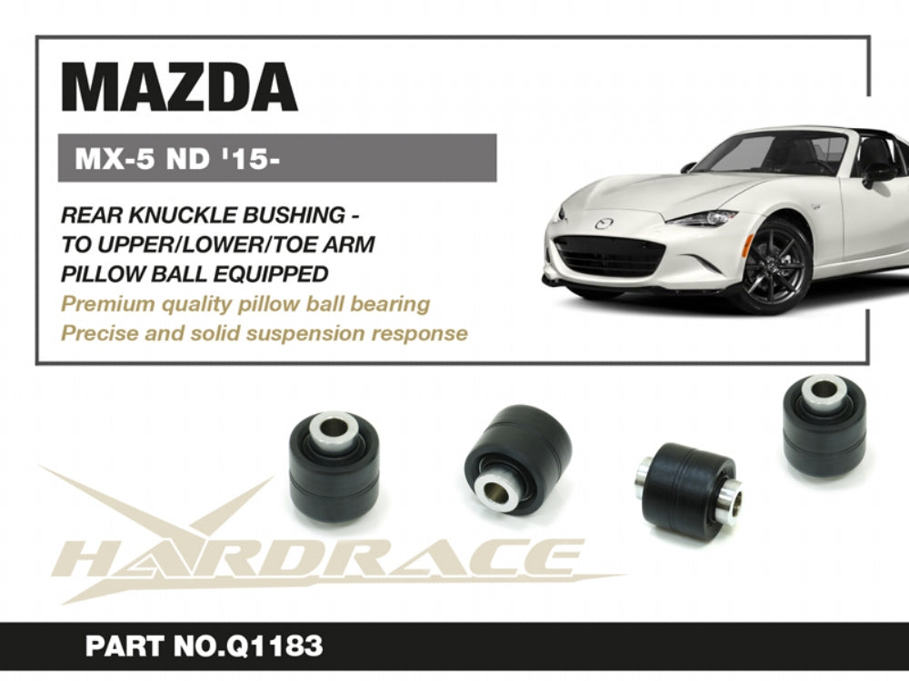 HARDRACE MAZDA MX-5 ND REAR KNUCKLE BUSH TO UPPER/LOWER/TOE ARM PILLOW BALL 2PCS/SET HardRace