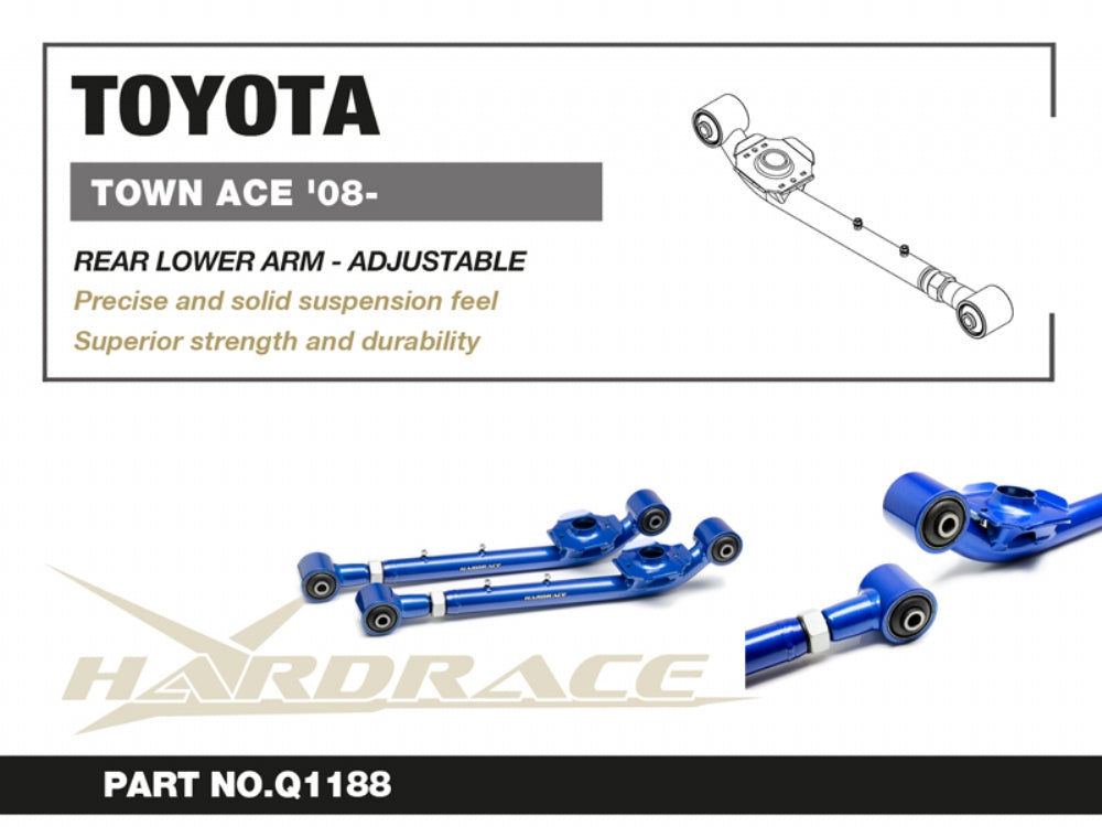 HARDRACE TOYOTA TOWN ACE 08+ REAR LOWER ARM - ADJUSTABLE (HARDEN RUBBER) - 2PCS/SET HardRace