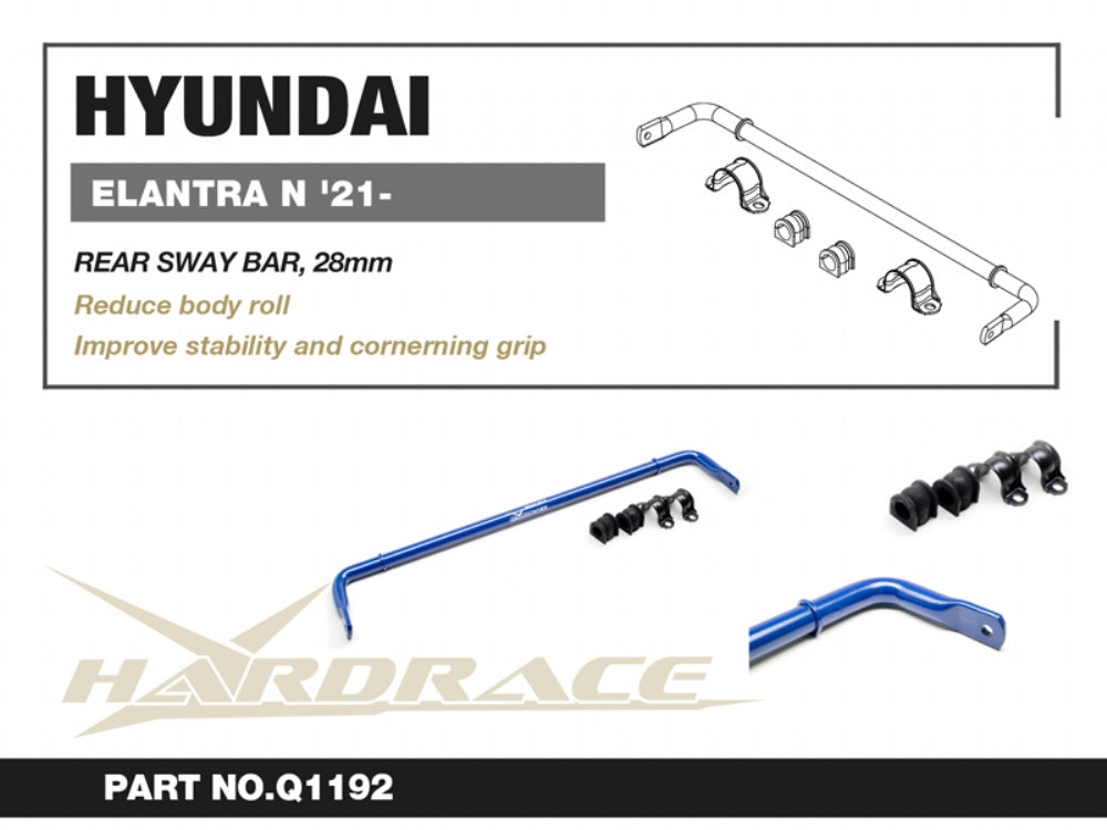 HARDRACE HYUNDAI ELANTRA N 21- REAR SWAY BAR, 28mm - 5PCS/SET HardRace