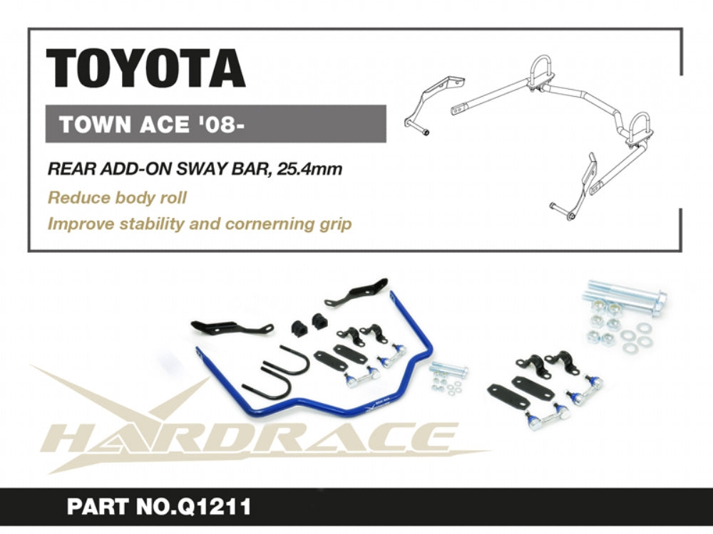 HARDRACE TOYOTA TOWNACE/LITEACE 08+ REAR ADD-ON SWAY BAR, 25.4MM - 11PCS/SET HardRace