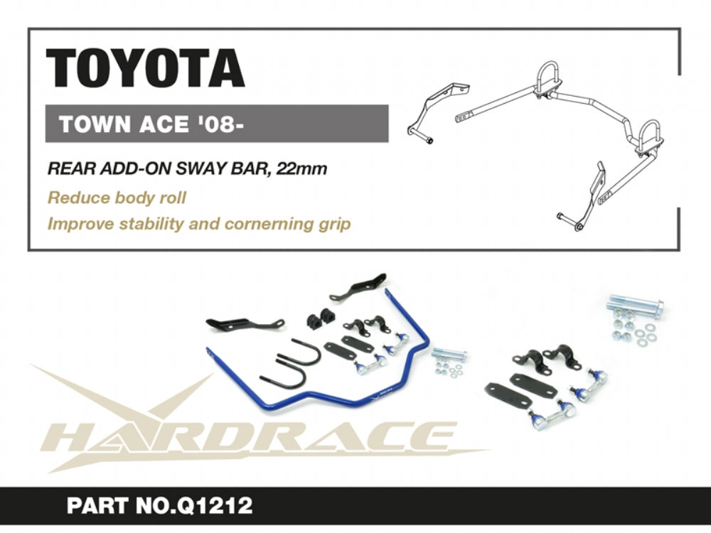 HARDRACE TOYOTA TOWNACE/LITEACE 08+ REAR ADD-ON SWAY BAR, 22MM - 11PCS/SET HardRace